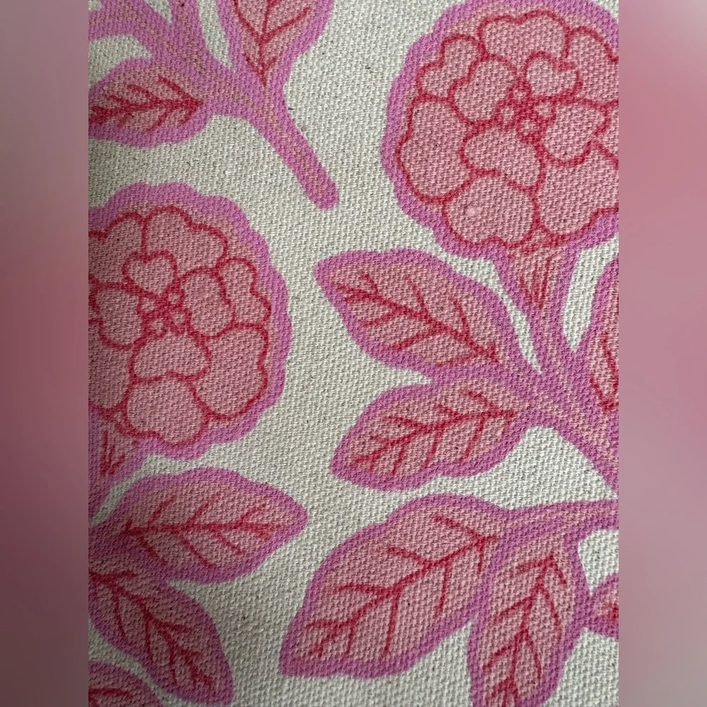 Gooseberry Moon Pink Floral Canvas Tote Bag‎ Inner Pocket NWT 22x21x7 Resistant